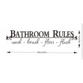 Bathroom Rules Quote Wall Sticker
